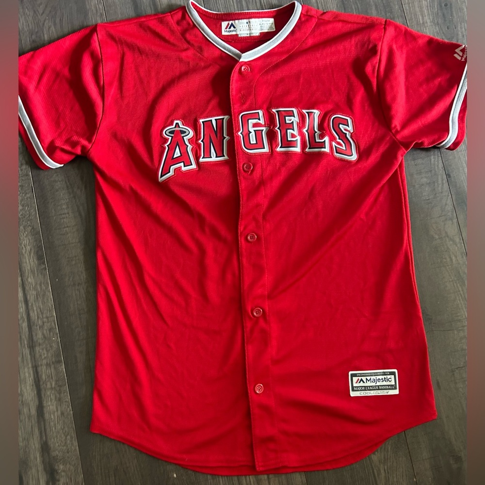 MLB Los Angelas ANGELS “TROUT” Majestic youth size XL jersey